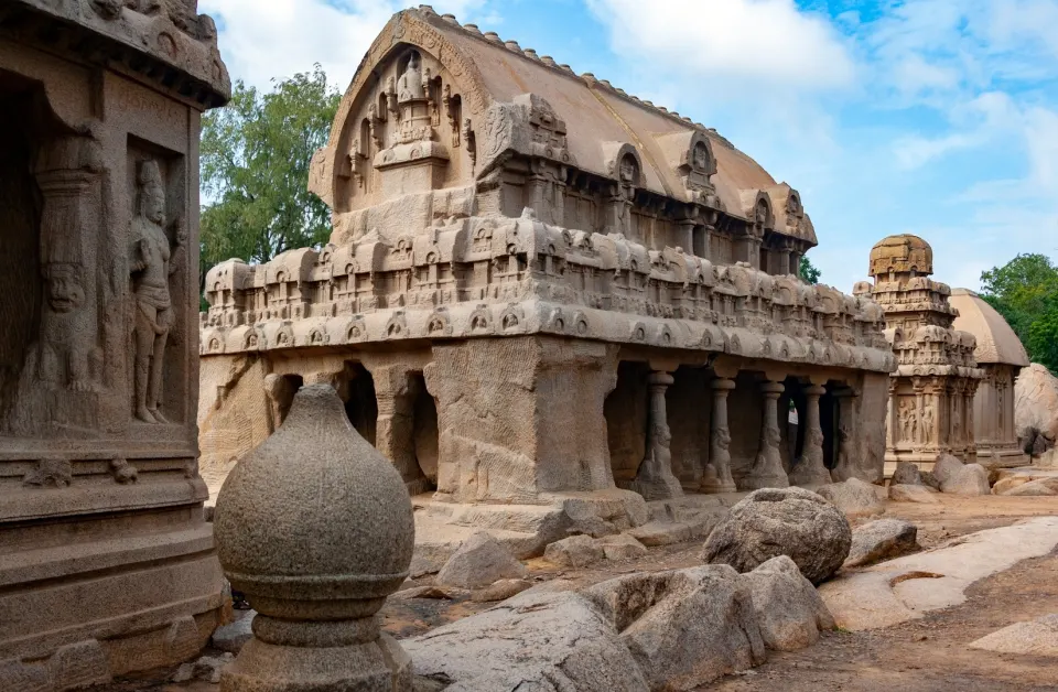 Dharmaraja Ratha at Pancha Rathas complex, Mahabalipuram