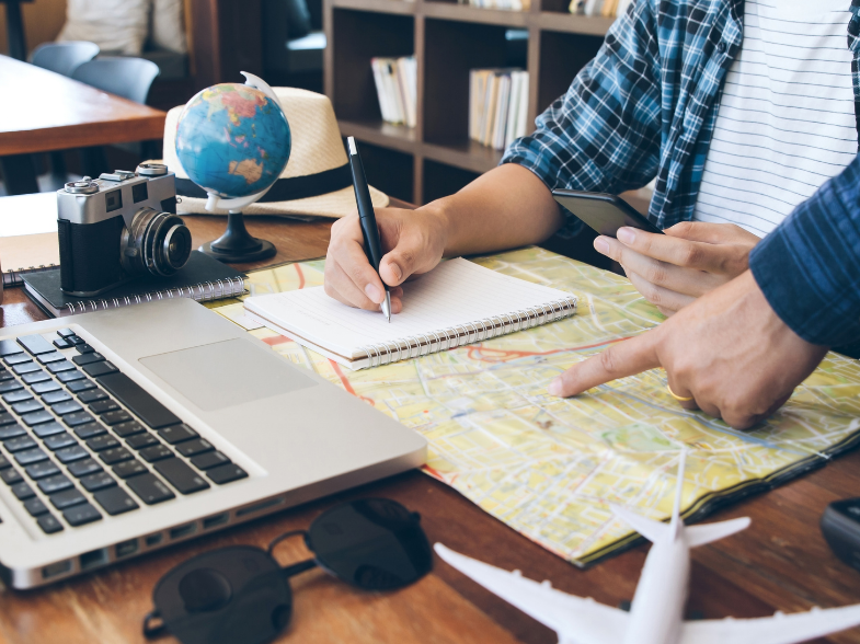 travel itinerary desk